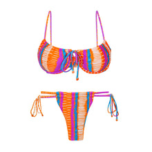 Carregar imagem no visualizador da galeria, Product Front: Rio De Sol Set Set Stripes Balconet-Tie Pipa