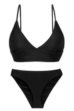 Carregar imagem no visualizador da galeria, Product Front: Rio De Sol Set Set Cotele-Preto Tri-Tank Comfy