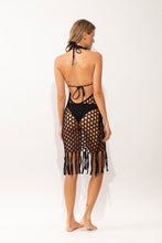 Carregar imagem no visualizador da galeria, Model Back: Rio De Sol Midi Dress Black Serena Dress