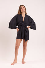 Carregar imagem no visualizador da galeria, Image 06: Rio De Sol Caftans / Saida De Praia Black Kimono