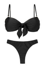 Carregar imagem no visualizador da galeria, Product Front: Rio De Sol Set Set Shimmer-Black Bandeau-No Nice-Fio