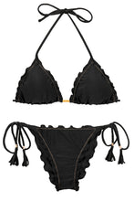 Carregar imagem no visualizador da galeria, Product Front: Rio De Sol Set Set Shimmer-Black Frufru