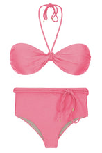 Carregar imagem no visualizador da galeria, Product Front: Rio De Sol Set Set Shimmer-Confetti Twist Belted-High-Waist