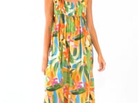 Carregar e reproduzir vídeo no visualizador da Galeria, Video: Rio De Sol Vestido De Praia Tropical Long Dress Chiara
