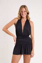 Carregar imagem no visualizador da galeria, Image 04: Rio De Sol Mini Dress Black Low Cut Dress
