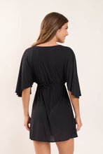 Carregar imagem no visualizador da galeria, Model Back: Rio De Sol Mini Dress Black Mini Dress