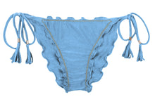 Carregar imagem no visualizador da galeria, Product Front: Rio De Sol Calcinha Bottom Shimmer-Baltic-Sea Frufru-Comfy