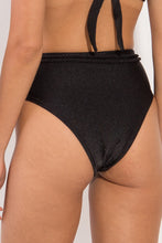 Carregar imagem no visualizador da galeria, Image 07: Rio De Sol Calcinha Bottom Shimmer-Black Belted-High-Waist