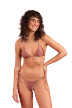 Carregar imagem no visualizador da galeria, Image 04: Rio De Sol Calcinha Bottom Shimmer-Copper Cheeky-Tie
