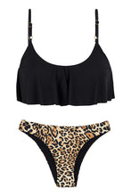 Carregar imagem no visualizador da galeria, Product Front: Rio De Sol Set Leopardo Black Babado
