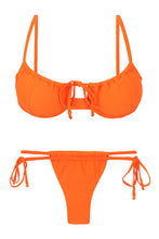 Carregar imagem no visualizador da galeria, Product Front: Rio De Sol Set Set Dots-Orange Balconet-Tie Pipa