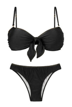 Carregar imagem no visualizador da galeria, Product Front: Rio De Sol Set Set Shimmer-Black Bandeau-No Essential