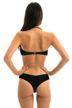 Carregar imagem no visualizador da galeria, Model Back: Rio De Sol Soutien Top Preto Bandeau-Pli