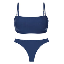Carregar imagem no visualizador da galeria, Product Front: Rio De Sol Set Set Navy Bandeau-Reto Nice-Fio
