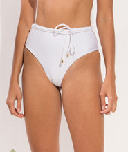 Carregar imagem no visualizador da galeria, Image 11: Rio De Sol Calcinha Bottom Shimmer-White Belted-High-Waist
