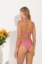 Carregar imagem no visualizador da galeria, Model Back: Rio De Sol Set Set Shimmer-Confetti Twist Belted-High-Waist
