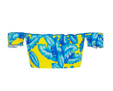 Carregar imagem no visualizador da galeria, Product Back: Rio De Sol Soutien Top Palmeira Azul Off Shoulder
