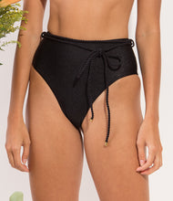 Carregar imagem no visualizador da galeria, Image 09: Rio De Sol Calcinha Bottom Shimmer-Black Belted-High-Waist

