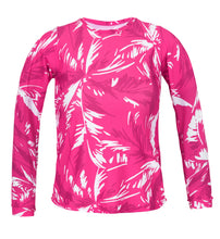 Carregar imagem no visualizador da galeria, Product Front: Rio De Sol Soutien Top Pink-Palms Rash-Guard
