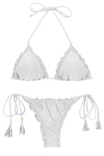 Carregar imagem no visualizador da galeria, Product Front: Rio De Sol Set Set Shimmer-White Frufru-Fio
