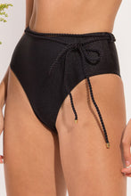 Carregar imagem no visualizador da galeria, Bottom Shimmer-Black Belted-High-Waist
