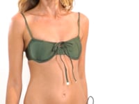 Carregar e reproduzir vídeo no visualizador da Galeria, Video: Rio De Sol Calcinha Bottom Shimmer-Croco Cheeky-Tie-Gold
