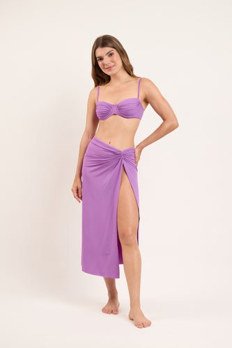 Model Front: Rio De Sol Saia Bio-Floreira Long Skirt Knot