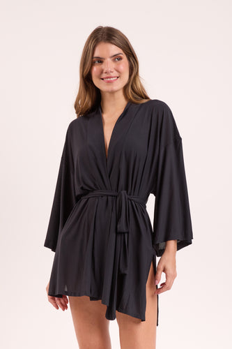Gallery: Rio De Sol Vestido De Praia Black Kimono
