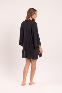 Model Back: Rio De Sol Caftans / Saida De Praia Black Kimono