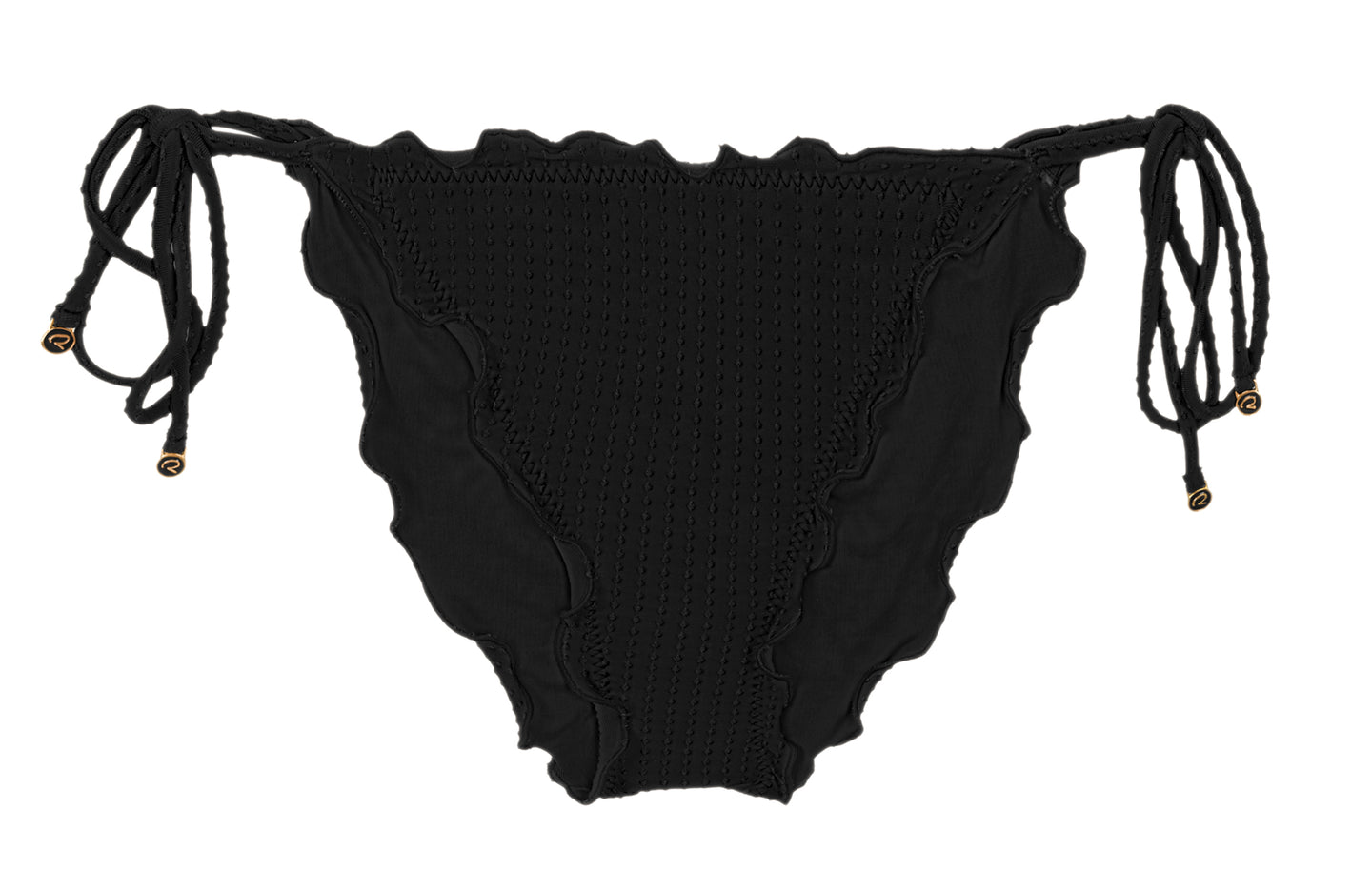 Product Front: Rio De Sol Calcinha Bottom Dots-Black Frufru-Comfy