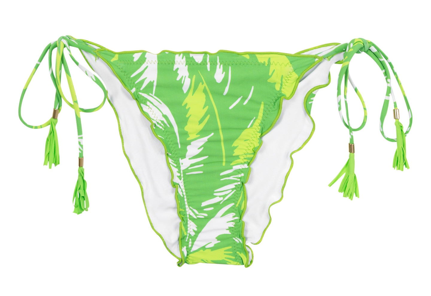 Product Front: Rio De Sol Calcinha Bottom Green-Palms Frufru-Comfy