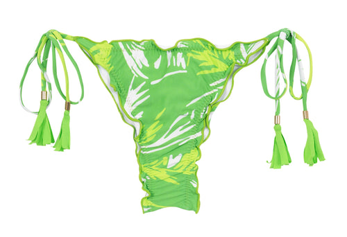 Product Front: Rio De Sol Calcinha Bottom Green-Palms Frufru-Fio