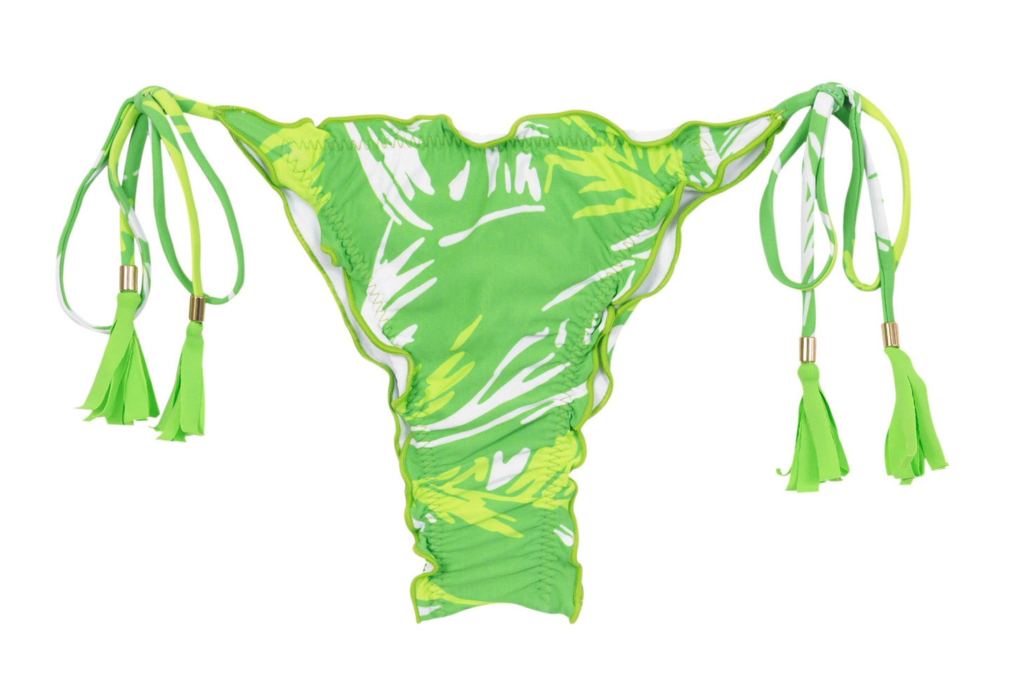 Product Front: Rio De Sol Calcinha Bottom Green-Palms Frufru-Fio
