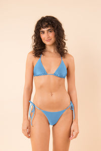 Model Front: Rio De Sol Calcinha Bottom Shimmer-Baltic-Sea Cheeky-Tie