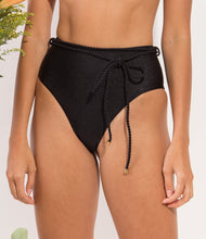 Carregar imagem no visualizador da galeria, Image 09: Rio De Sol Calcinha Bottom Shimmer-Black Belted-High-Waist

