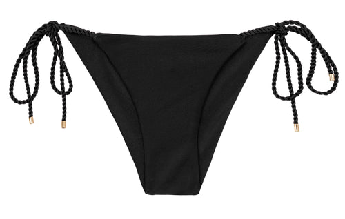 Product Front: Rio De Sol Calcinha Bottom Shimmer-Black Cheeky-Rope