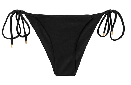 Product Front: Rio De Sol Calcinha Bottom Shimmer-Black Cheeky-Tie