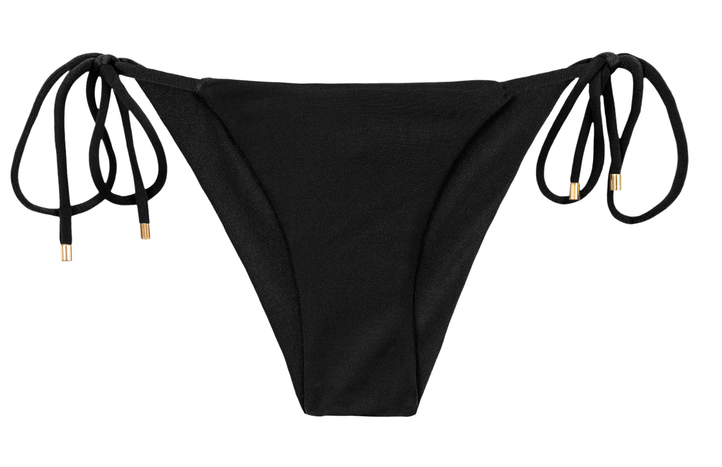 Product Front: Rio De Sol Calcinha Bottom Shimmer-Black Cheeky-Tie