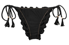 Carregar imagem no visualizador da galeria, Product Front: Rio De Sol Calcinha Bottom Shimmer-Black Frufru
