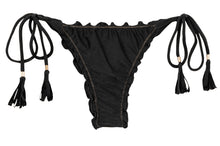 Carregar imagem no visualizador da galeria, Product Front: Rio De Sol Calcinha Bottom Shimmer-Black Frufru-Fio
