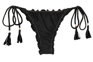 Product Front: Rio De Sol Calcinha Bottom Shimmer-Black Frufru-Fio