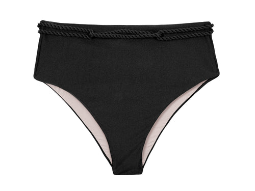 Product Front: Rio De Sol Calcinha Bottom Shimmer-Black Hotpants
