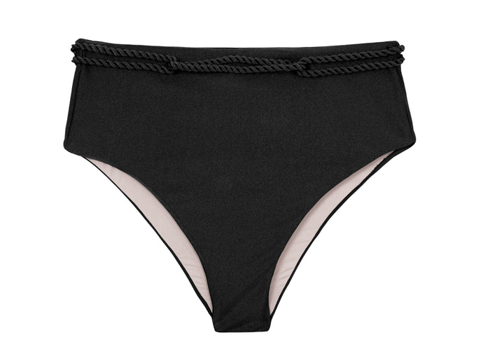 Product Front: Rio De Sol Calcinha Bottom Shimmer-Black Hotpants