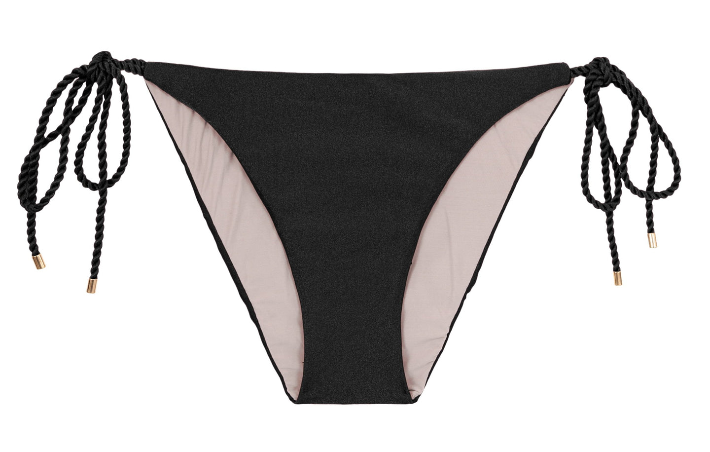 Product Front: Rio De Sol Calcinha Bottom Shimmer-Black Ibiza-Rope