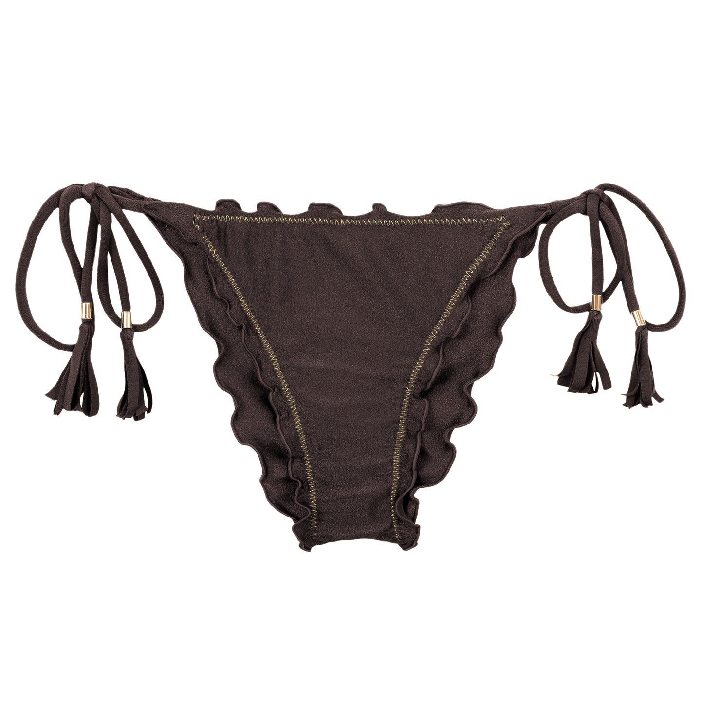 Product Front: Rio De Sol Calcinha Bottom Shimmer-Coffee Frufru