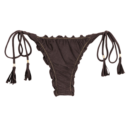 Product Front: Rio De Sol Calcinha Bottom Shimmer-Coffee Frufru-Fio