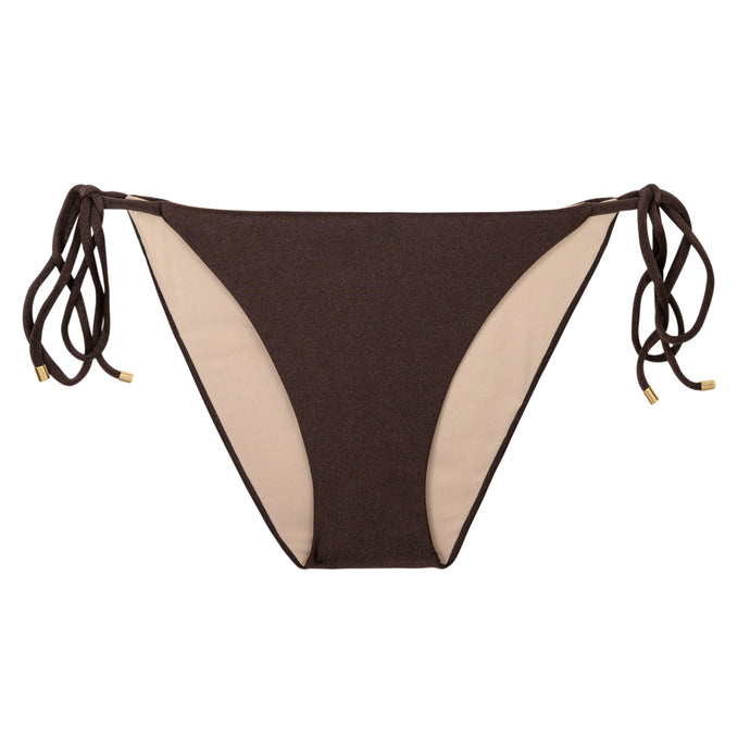 Product Front: Rio De Sol Calcinha Bottom Shimmer-Coffee Ibiza-Comfy
