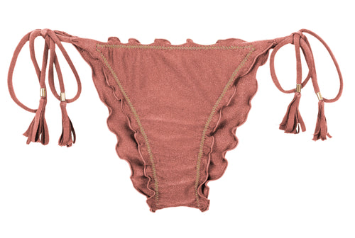 Product Front: Rio De Sol Calcinha Bottom Shimmer-Copper Frufru