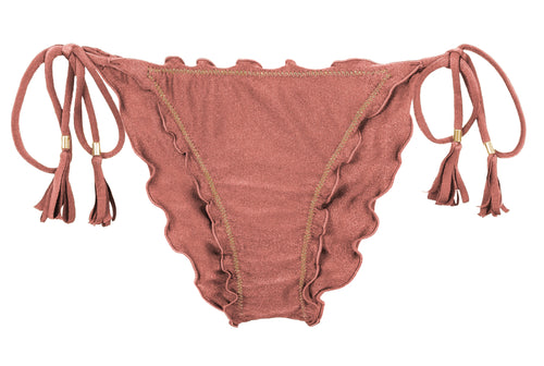 Product Front: Rio De Sol Calcinha Bottom Shimmer-Copper Frufru-Comfy