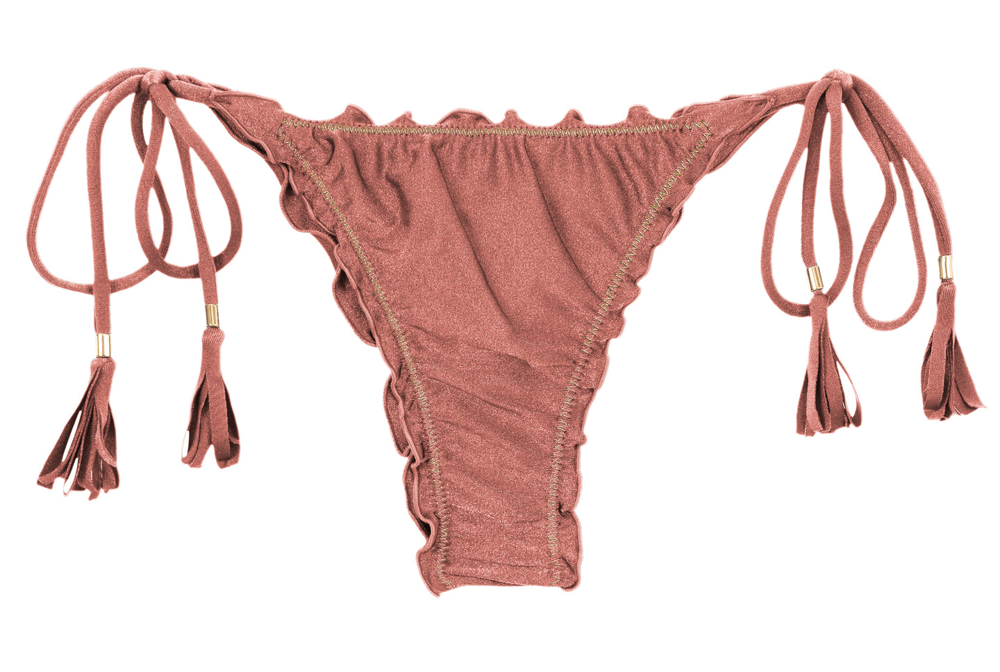 Product Front: Rio De Sol Calcinha Bottom Shimmer-Copper Frufru-Fio